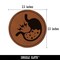 Stomach Ache Pain Anatomy Organ Body Part Round Iron-On Engraved Faux Leather Patch Applique - 2.5"